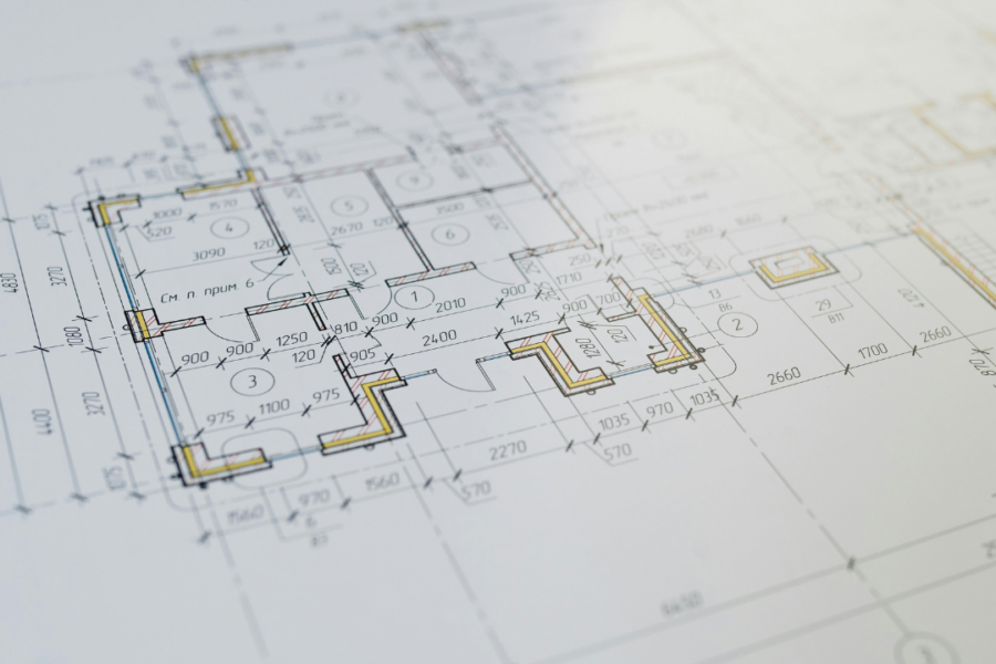 Commercial fire alarm installation is being completed in a commercial building by certified fire alarm technicians