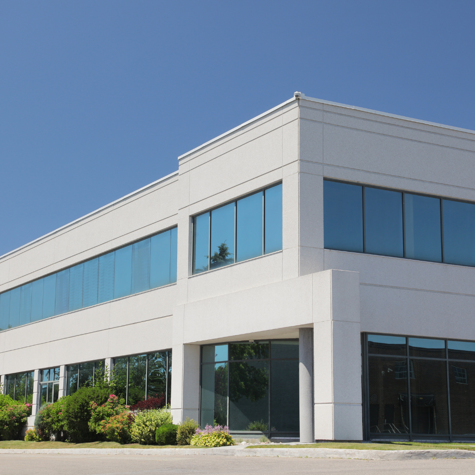 Commercial office building security and fire alarm systems