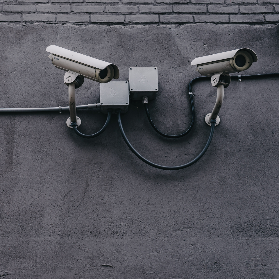 Commercial video surveillance system monitoring a business facility